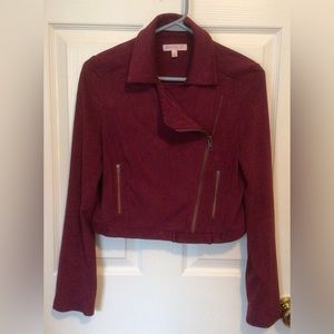 Women’s Love Fire Jacket Plum Suede Unique Crop